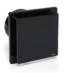 STERR Black Bathroom Fan 6 inches / 150 mm - Extractor Fan - Glass Front - Modern Look - BFS150-B - 25 W