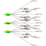 ZENFUN Set of 3 Alabama Umbrella Rigs, 5 Arms 8 Blade Fishing Rigs for Bass Bait Lure, Fishing Lures Bait Rigs Salwater Stripers Swim Bait