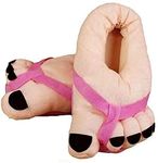 XKONG Big Toe Shoes，Cartoon Toe Shoes，Warm Soft Slippers，Male Female Winter Cartoon Funny Indoor Shoes, Pink, 6.5-9