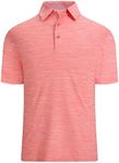 Alex Vando Mens Golf Shirt Moisture Wicking Quick-Dry Short Sleeve Casual Polo Shirts for Men,Pink,4XL