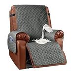 Granbest Water-Repellent Recliner Protector Reversible Recliner Slipcovers Non-Slip Armchair Furnirture Protector for Kids, Pets, Dogs, Cats (Recliner, Grey)