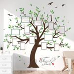 decalmile Large Family Tree Wall Decals DIY Photo Frame Tree Wall Stickers Bedroom Living Room Sofa TV Background Wall Decor