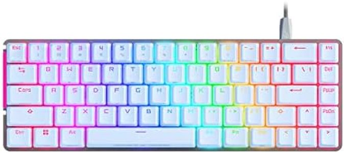 ASUS ROG Falchion Ace 65% RGB Compact Gaming Mechanical Keyboard, Lubed ROG NX Red Switches & Switch Stabilizers, Sound-Dampening Foam, PBT Keycaps, Wired with KVM, Three Angles, Cover Case-White