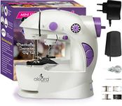 Akiara - Makes Life Easy Tailoring Mini Sewing Machine for Home Tailoring Use | Mini Silai Machine (White & Purple)
