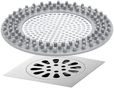 Shower Drain Hair Catcher/Shower Drain Cover/Tub Drain Hair Catcher, Stainless Steel Silicone Shower Hair Catcher for Bathtub Drain, Shower Drain Hair Trap Hair Stopper Shower Accessories
