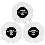 Belle Vous 3 Pack Canvases - Blank Round Canvas Panels 40cm (16 inches) - Primed Canvas for Painting - Artist Canvas Board - White Cotton Canvas Suitable for Acrylic, Oil Painting, Sketching