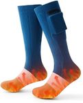 Warmco Heated Socks for Men Women - 2024 Upgraded 5000mAh Rechargeable Battery Heat Insulated Sox Up to 6-9 Hours, Washable Electric Thermal Warming Socks for Hunting Winter Skiing Outdoors