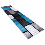 HQCHOOSE Runner Rugs for Hallway Premium Soft Non Slip Area Rug Carpet 2'7" x 10' Washable Geometric Indoor Decor Mat with Safety Anti-Skid PVC Bottom for Living Room Bedroom Entryway Hallway