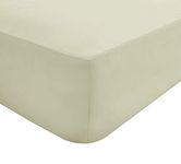 Sleepdown Extra Deep Fitted Sheet Poly Cotton, Ivory, Single