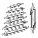 Center Drill Bits Set - High Speed Steel Center Drill Bits Kit Countersink Tools for Lathe Metalworking, 7 pcs 60-Degree Angle Center Drill Bits in Size 1.0 1.5 2.0 2.5 3.0 4.0 5.0