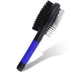 2 in 1 Double Sided Dog Brush | Cat Brush | Puppy Brush | For Dog Grooming Kit | Pet Hair Remover Brush | Pet Brush | Dog Brushes for Grooming Products for Dogs Cats Pets (Blue)