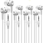 Yoley Bulk Earbuds Headphones 100 Pack, Wholesale Disposable Ear buds Bulk Earphones for Classroom,School,Kids,Libraries,Museums (White)