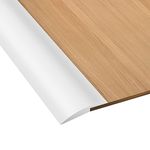 Kioiner 2 Meter Floor Transition Strip, PVC Self-Adhesive Carpet & Floor Edging Trim Strip, Cover Height Within 5mm for Door Carpet Tile Floor Laminate Doorway Edge (White)