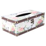 Yardwe Butterfly Tissue Box Cover, Wooden Vintage Tissue Holder Rectangular Decorative Tissue Box Napkin Case Dispenser