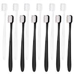 Dacitiery 12 Pcs Extra Soft Toothbrush, Soft Micro Nano Manual Toothbrush Ultra Fine Toothbrush with 20000 Soft Floss Bristles for Sensitive Gums Adults Kids Children(Black, White)