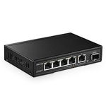 YuLinca 5 Port 2.5G Network Switch with 10G SFP, 5 x 2.5GBASE-T Ports, Compatible with 100/1000/2500Mbps Devices, Multi-Gigabit Fanless Unmanaged Plug&Play Ethernet Switch