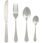 Salter COMBO-8759 Richmond 48-Piece Cutlery Set - 18/10 Stainless Steel Flatware Set, Service for 12, Silverware Set Includes Knives, Forks, Tablespoons and Teaspoons, 50 Year Guarantee, Silver