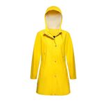 Mixxmix Waterproof Trench Coat Women 2024 Rain Coats with Hood Lightweight Outdoor Hiking Windbreaker Jacket Navy Blue M