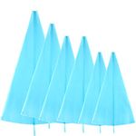 TUPARKA 6 Pack Reusable Silicone Piping Bags, Icing Piping Cream Pastry Bag DIY Cake Decorating Tools