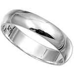 Men's 925 Solid Sterling Silver Polished 4mm wide band ring in sizes G-Z (U)