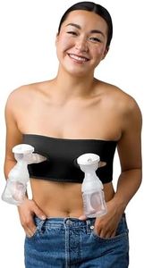 Pump Strap Hands-Free Pumping & Nursing Bra - Pump More in Less Time - Fits All Moms, Adjusts with Body (One Size, Cup A-DD, Black)