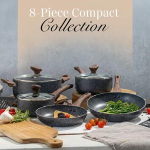 Nuovva 8-Piece Nonstick Cookware Set – Pots and Pans Collection
