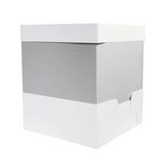 Culpitt 16" Cake Box Extension for 12" Cake Box, 16" Tall 4 Sided Solid Height Extender, Protect Celebration Cakes, Stacked Cakes, and Wedding Cakes, White Card