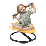 CHIIRAKU Kids Swivel Chair Autism Sensory Products, Sit and Spin Spinning Chair, Kids Wobble Stool Chair Seat Relieving Symptoms of Kids Car Sickness 165LB WEIGHT CAPACITY 1 YEAR+(YELLOW)