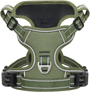 HEELE No-Pull Dog Harness, Adjustable Padded Reflective, Green, Small