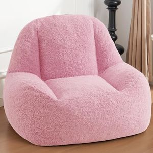 Homguava Bean Bag Chairs for Adults, Giant Beanbag Couch Adult Bean Bag Chair Sofa with Filler Included, Modern Lazy Lounger Comfy Chair for Living ROM(Soft Pink)