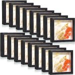 Ripeng 16 Pack Shadow Box Frame Display Case Shadow Box Picture Frame with Glass for Photos Flower Wedding Memories Bouquet National Grandparents Day Object Ticket Wall Tabletop(5 x 5 Inch,Black)