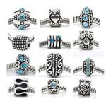 10Pcs Assorted Mix Metal and Aquamarine Color Rhinestone Charms for Snake Ch...