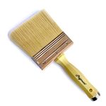 4 Inch (100mm) Stain Brush Thick Soft Bristle Utility Paint Brush for Home, Outdoor Painting and Dusting on Deck, Fence, Cabinet, Masonry and Walls, Block Paint Brush with Threaded Handle by Magimate