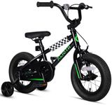 vollsch 14 Inch BMX Style Kids Bike for 2-8 Years Old Boys Girls Toddlers Bicycle with Coaster Brake Training Wheels, Black