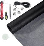 FLYZZZ Windows Screen Door Repari Kit Fiberglass Mesh 48''x118'' Black Window Screen Repair Kit Replcement Mesh Tool for Patio Screen Sliding Door Screen