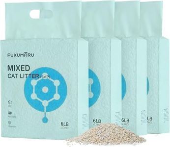 FUKUMARU Litière pour Chat en Tofu Super Ultra Absorbante, 4 Packs Litière pour Chat sans Poussière, Agglutination Rapide, Peu de Traces, Contrôle des Odeurs, Mélangée à l'Arôme de Thé Blanc