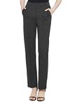 Urban CoCo Women's Yoga Dress Pants Stretchy Casual Slacks Straight Leg Work Pants with Pockets (Deep Gray, M)