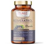 Trans Resveratrol - Premium Brand Puredia - 180 Capsules - 3 Month Supply - Effective Split Dose for Maximum Benefits from Trans-Resveratrol - UK Manufactured - Zero Additives (180 Count (Pack of 1))