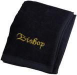 Embroidered Hand Towels - 'Bishop' - Gifts For Pastor, Clergy, & Ministers - Pastor Towel - Cotton Towel - Black With Gold Lettering