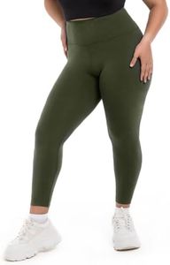 SINOPHANT Plus Size Leggings for Women, High Waisted Tummy Control Buttery Super Soft Black Yoga Pants for Workout Running(Full Length Army Green,4X-Large)