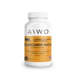 AiWO Curcumin Rich | BCM 95 Curcumin With Piperine Capsules | Curcumin With Bioperine | Turmeric Capsules | Turmeric Extract For Liver, Bones, Joints | Turmeric Curcumin Supplement (30 Capsules)