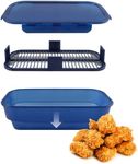 COOK WITH COLOR Collapsible Batter Bowl - Mess Free Breading Shaker Container - Great for Fried Fish, Fried Chicken, Onion Rings, Wings & More, Navy