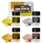 Edible Glitter - 4 Colours Luster Dust Edible Glimmer Powder for Sparkling Drinks, Foods, Wine, Beverage, Cake - Food Grade Shimmer Dust Powder for Cocktails, Baking, Cupcakes Decoration - 5g Bottles