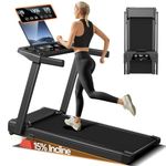 3-in-1 Treadmill,15% Incline Treadmills for Home, Foldable Treadmills with 136 KG Weight Capacity, 3.0HP Quiet Walking Pad Treadmill, Three Touch Screen