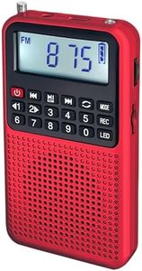 YOFITS YF39 Portable FM AM Radio with Bluetooth, Voice Recording, TF Card Support, Stable Signal Reception, LED Emergency Light, Compact Design for Home and Outdoor Use(Red)