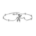 ONEFINITY Beads Anklet Sterling Silver Dragonfly/Sunflower/Sloth/Butterfly Ankle Bracelets Jewelry for Women Girls Gifts, Sterling Silver