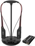SIMOLIO TV Headphones Wireless with Spare Battery & by-Pass for Seniors, 3 in1 Base- Transmitter/Charging Base/Headset Stand, Clarified Voice, Tone & Balance Control Support Optical/RCA/AUX, 100 ft