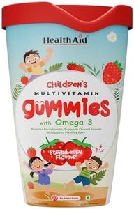 HealthAId Children's Multivitamin Gummies - Sugar-Free Fiber & Omega 3 | Supports Brain & Eye Health, Immunity, Digestion, Daily Wellness | 24 Essential Nutrients with Iron, Vitamins C, A, B, D | Natural Berry & Strawberry Flavor | Dairy & Soy Free - 60 Gummies