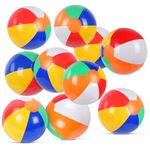 flintronic 10PCS Beach Ball, Inflatable Beach Ball for Kid Adults, Rainbow Inflatable Toys for Summer Outdoor Activity, Water Games, Swimming Pool Beach Party