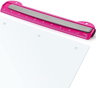 Eagle 3 Hole Punch, Portable Ring Binder 3 Hole Punch, Paper Puncher with Integrated Ruler, 5 Sheets Capacity, for Ring Binders, Office and School Supplies (Deep Pink)